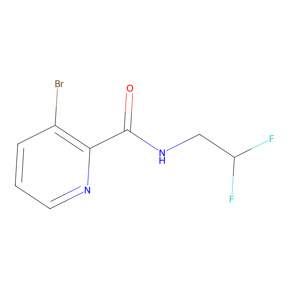 3-Bromo-N-(2,2-difluoroethyl)picolinamide molecular structure, CAS 1700468-06-9