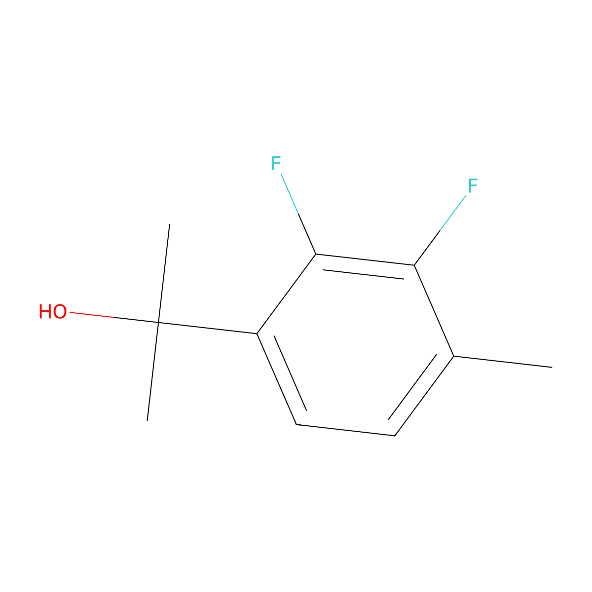 2,3-Difluoro-alpha,alpha,4-trimethylbenZenemethanol molecular structure, CAS 1700474-78-7