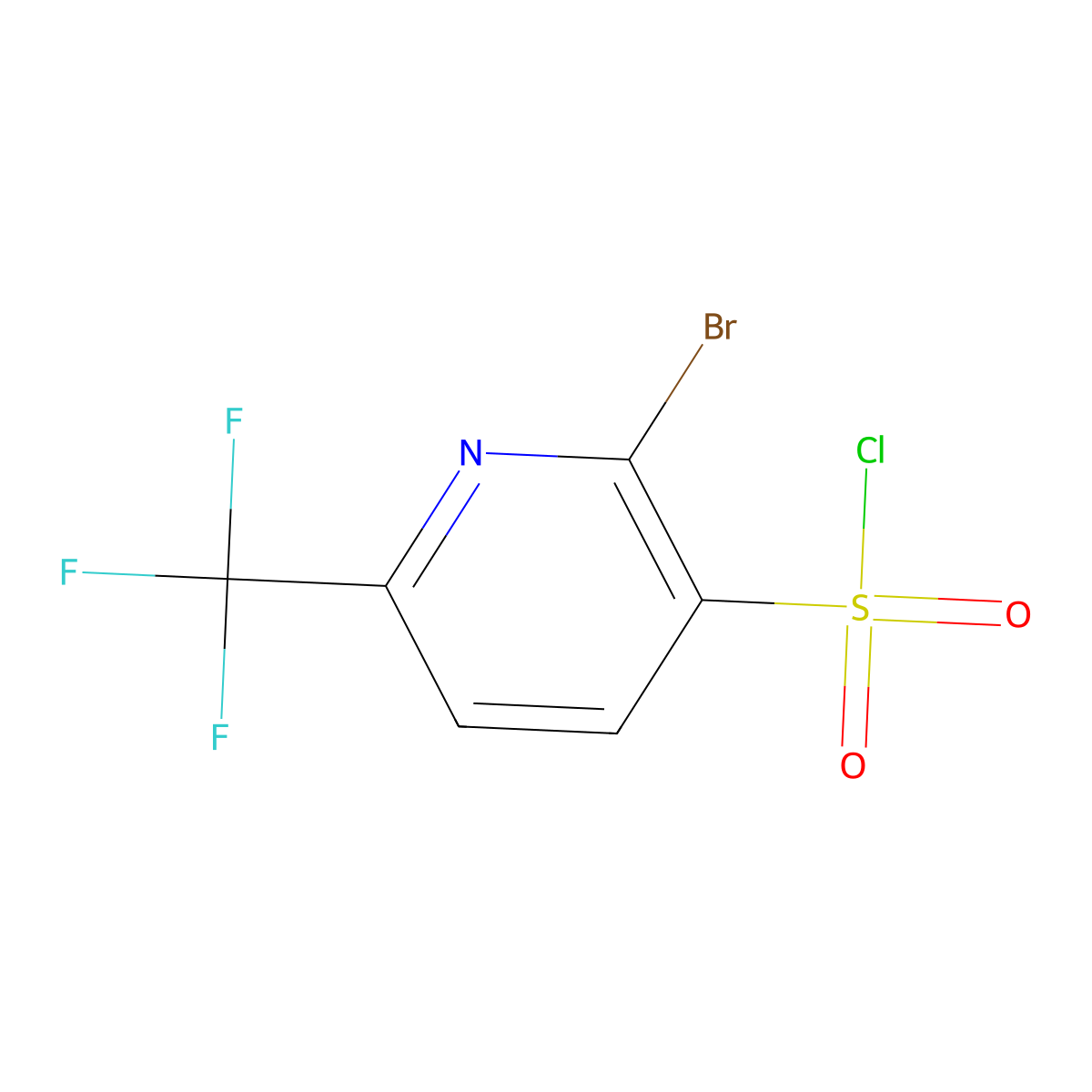 2-Bromo-6-(trifluoromethyl)pyridine-3-sulfonyl chloride molecular structure, CAS 1700480-71-2