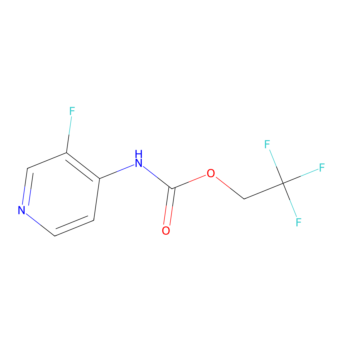 2,2,2-trifluoroethyl N-(3-fluoropyridin-4-yl)carbamate molecular structure, CAS 1700488-32-9