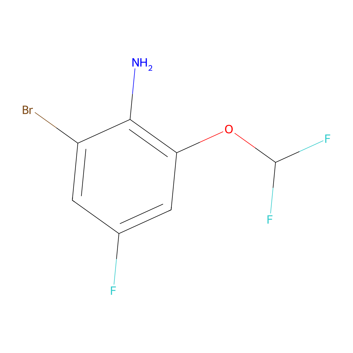 2-Bromo-6-(difluoromethoxy)-4-fluoroaniline molecular structure, CAS 1700495-04-0