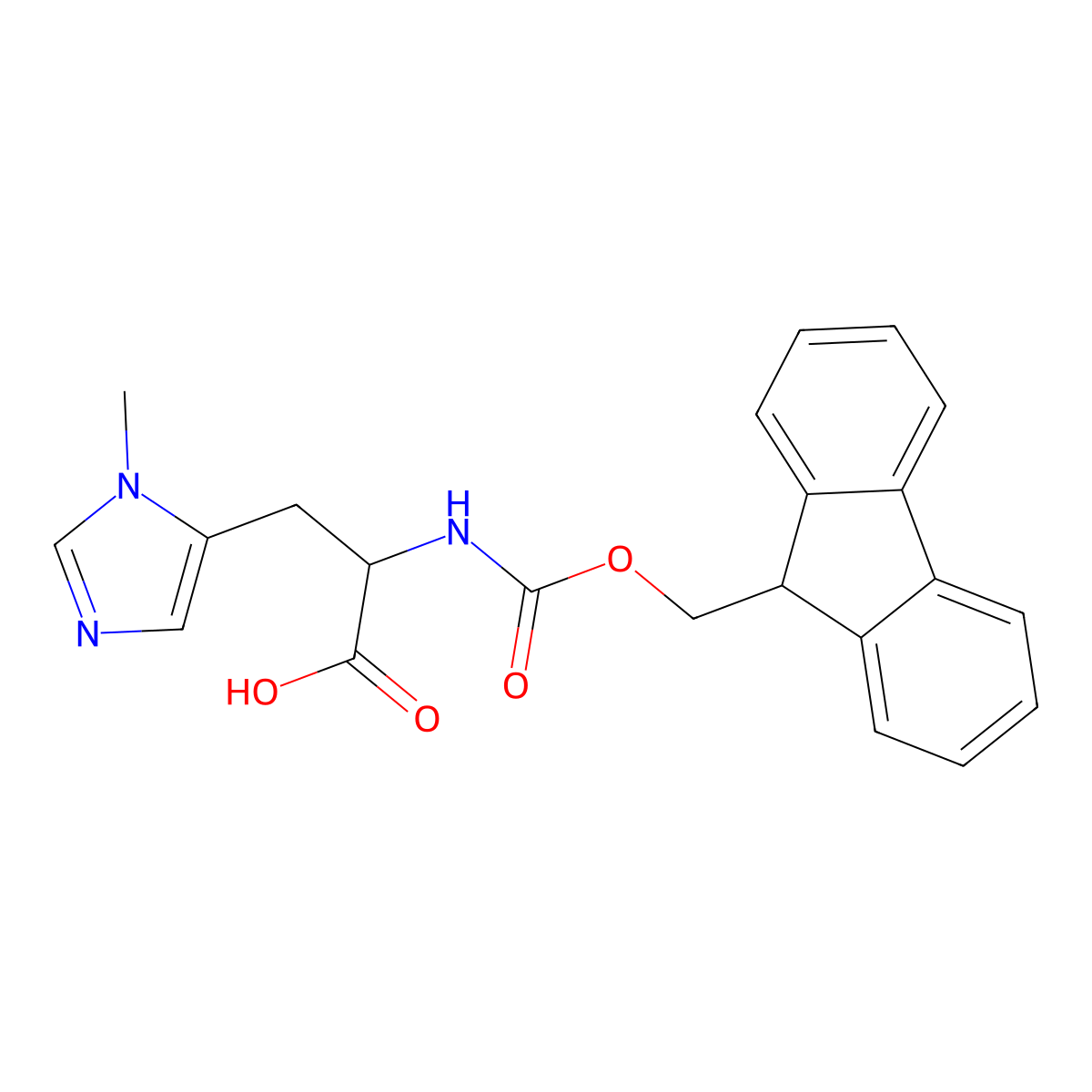 Fmoc-D-His(pi-Me)-OH molecular structure, CAS 1700507-50-1