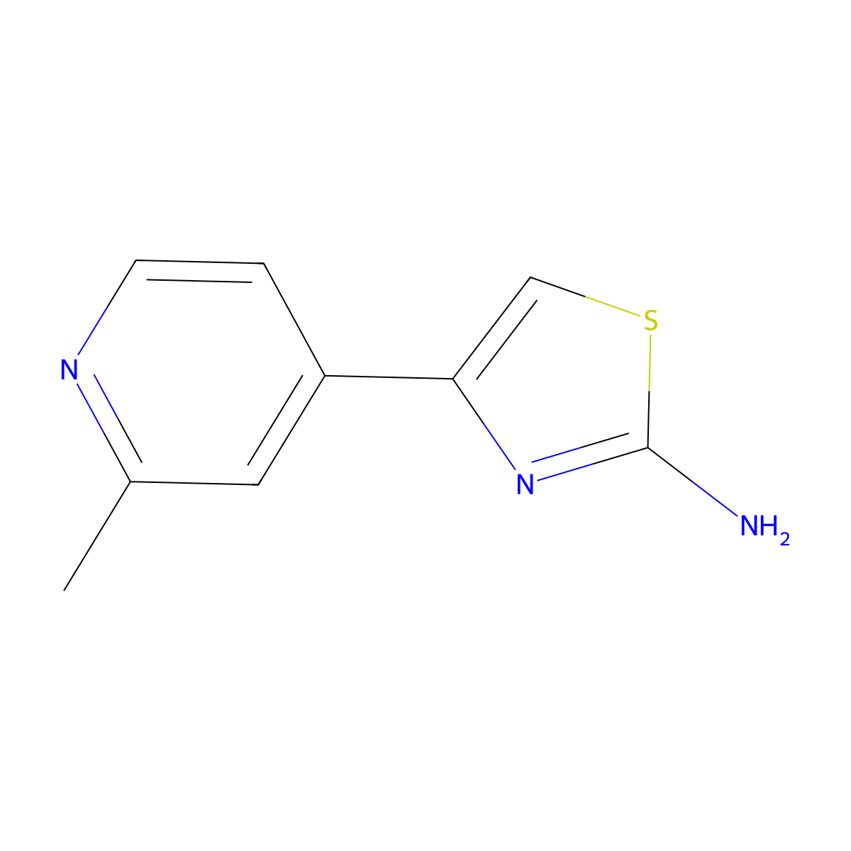 4-(2-Methylpyridin-4-yl)-1,3-thiazol-2-amine molecular structure, CAS 1700515-16-7