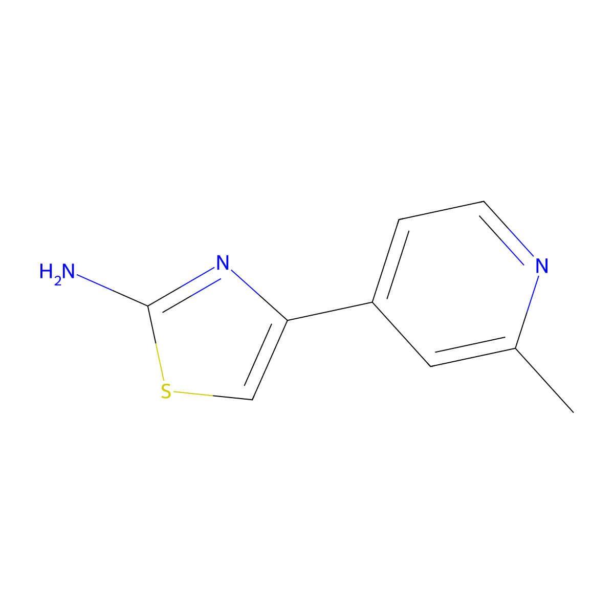 4-(2-Methylpyridin-4-yl)-1,3-thiazol-2-amine molecular structure, CAS 1700515-16-7