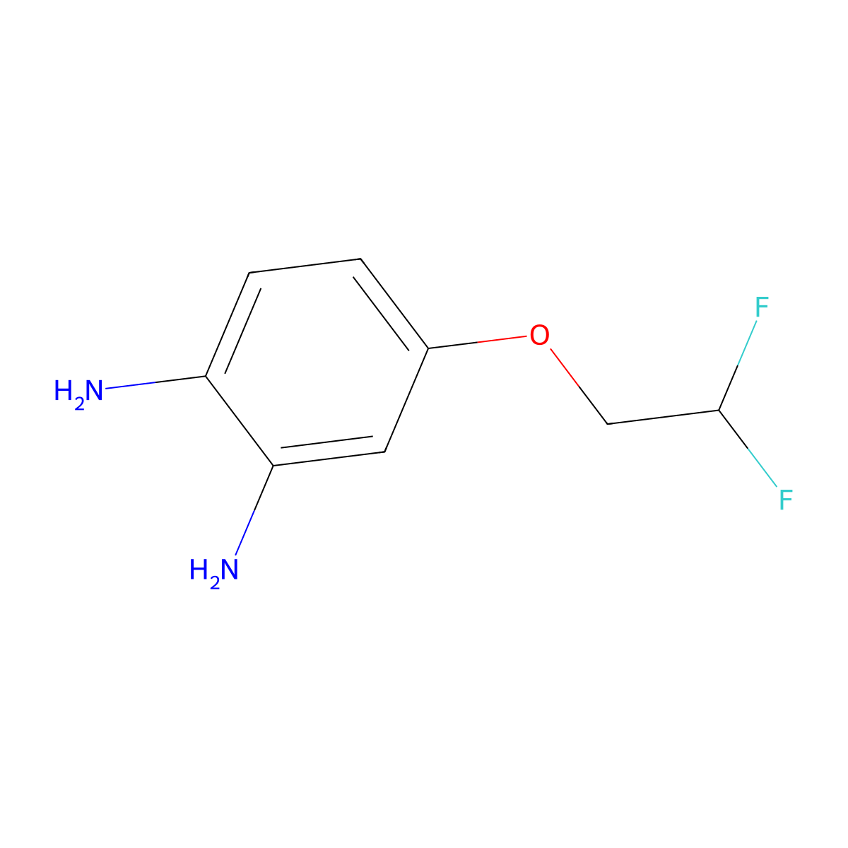 4-(2,2-Difluoroethoxy)benzene-1,2-diamine molecular structure, CAS 1700520-50-8
