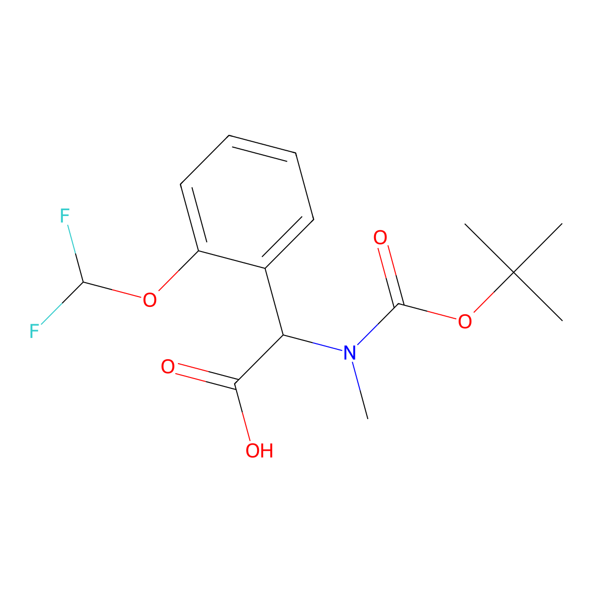 2-{[(Tert-butoxy)carbonyl](methyl)amino}-2-[2-(difluoromethoxy)phenyl]acetic acid molecular structure, CAS 1700526-52-8