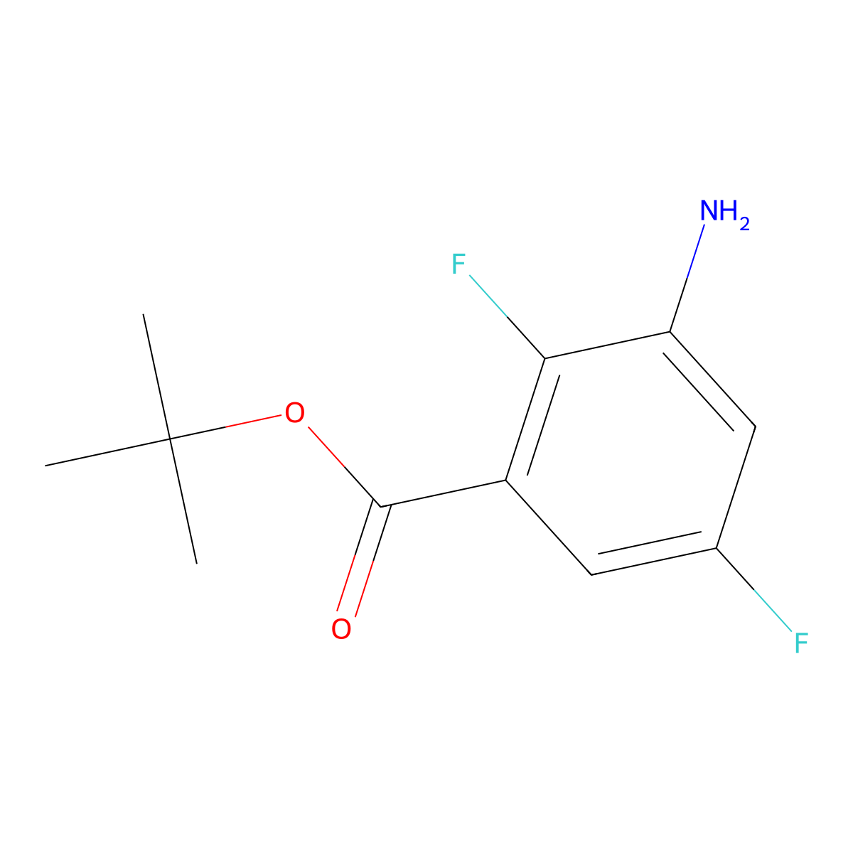 Tert-butyl 3-amino-2,5-difluorobenzoate molecular structure, CAS 1700529-77-6