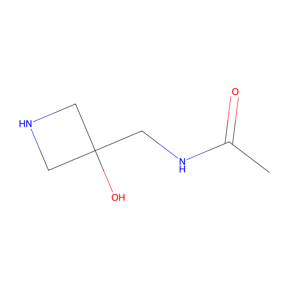 N-[(3-hydroxyazetidin-3-yl)methyl]acetamide molecular structure, CAS 1700530-16-0