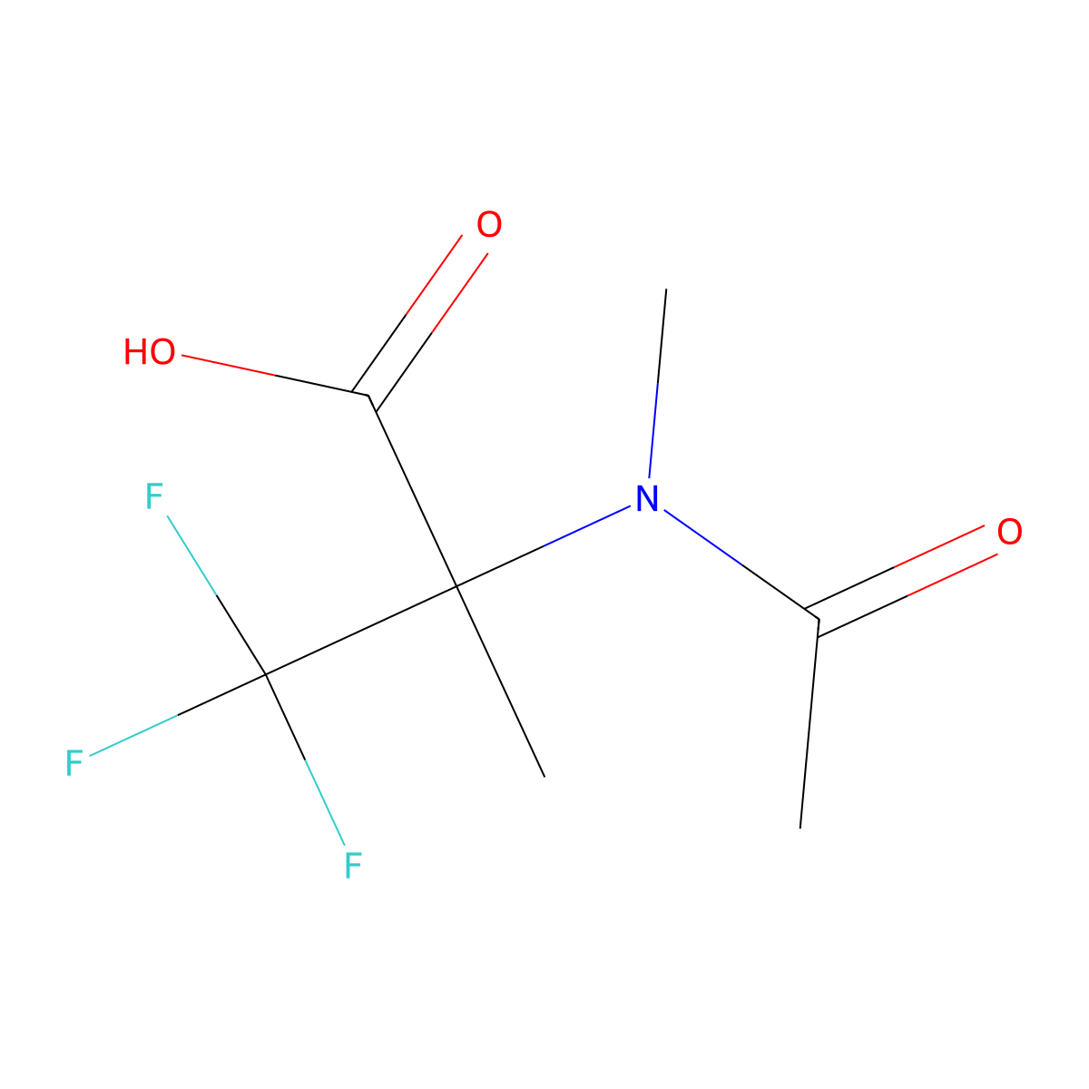 3,3,3-trifluoro-2-methyl-2-(N-methylacetamido)propanoic acid molecular structure, CAS 1700537-38-7