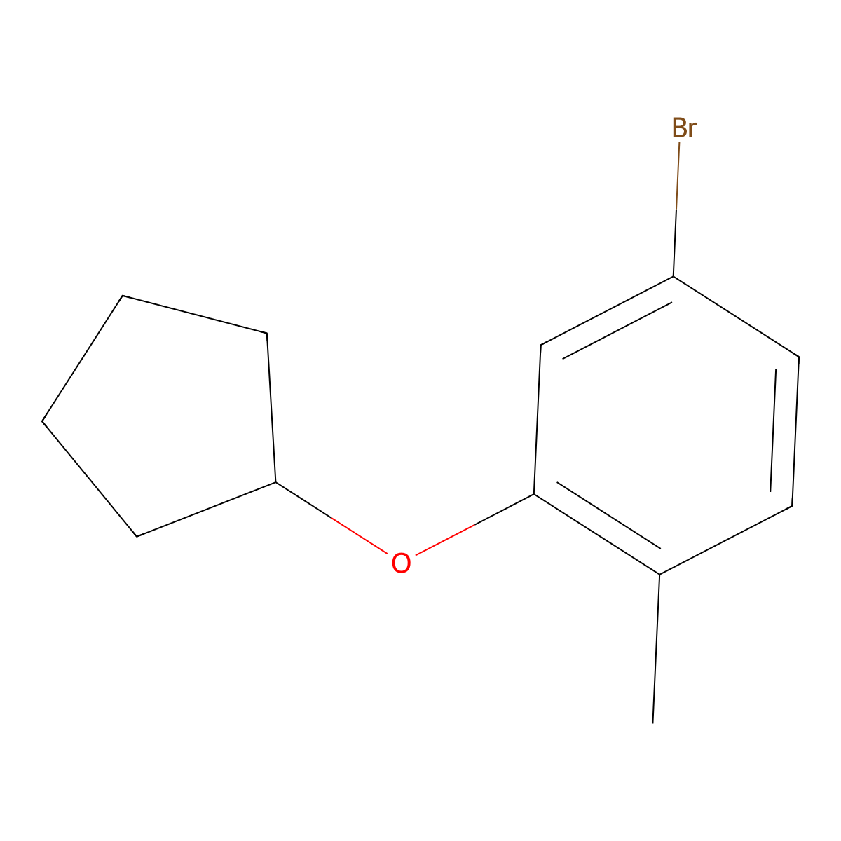 4-Bromo-2-(cyclopentyloxy)-1-methylbenzene molecular structure, CAS 1700550-43-1