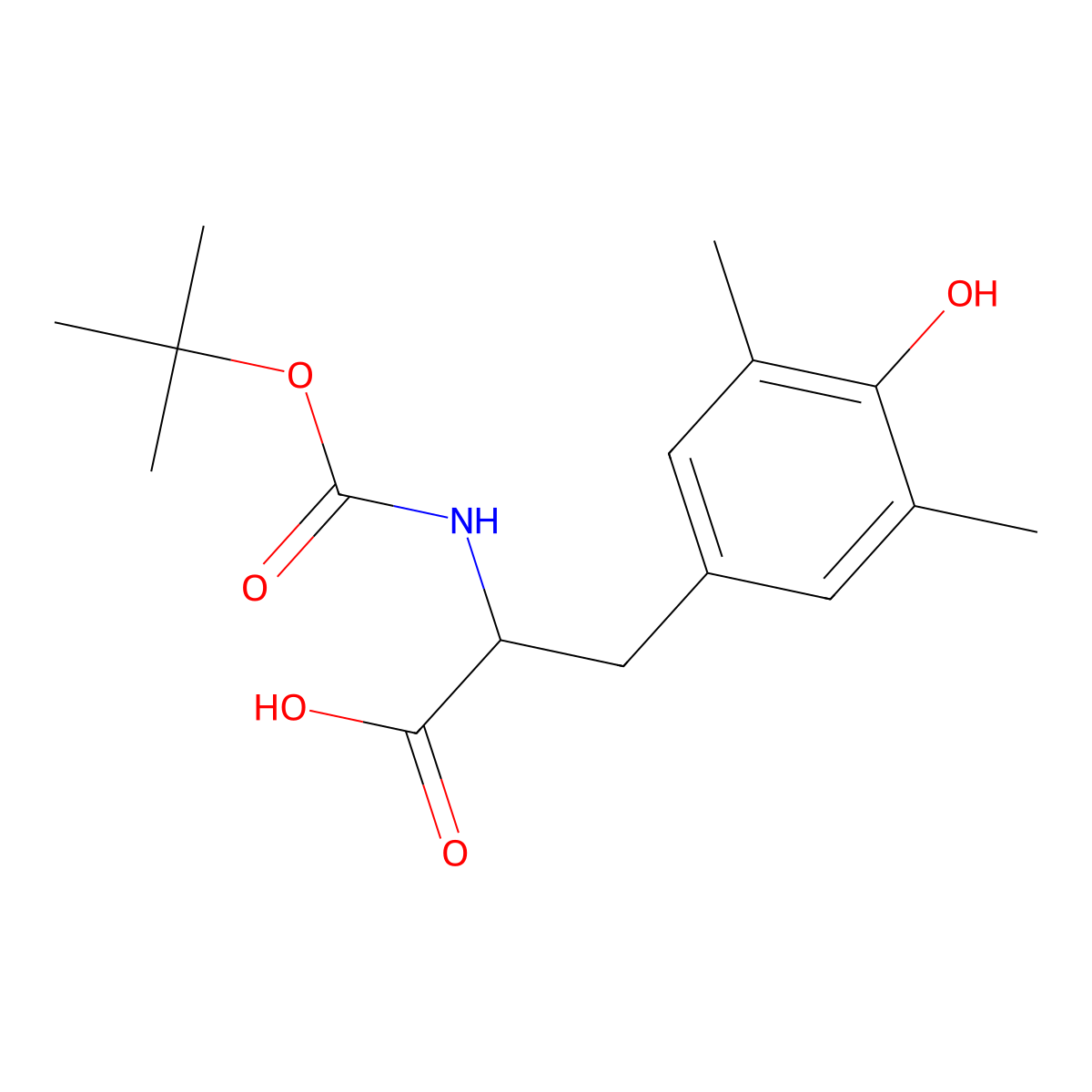 N-Boc-3,5-dimethyl-DL-tyrosine molecular structure, CAS 1700567-31-2