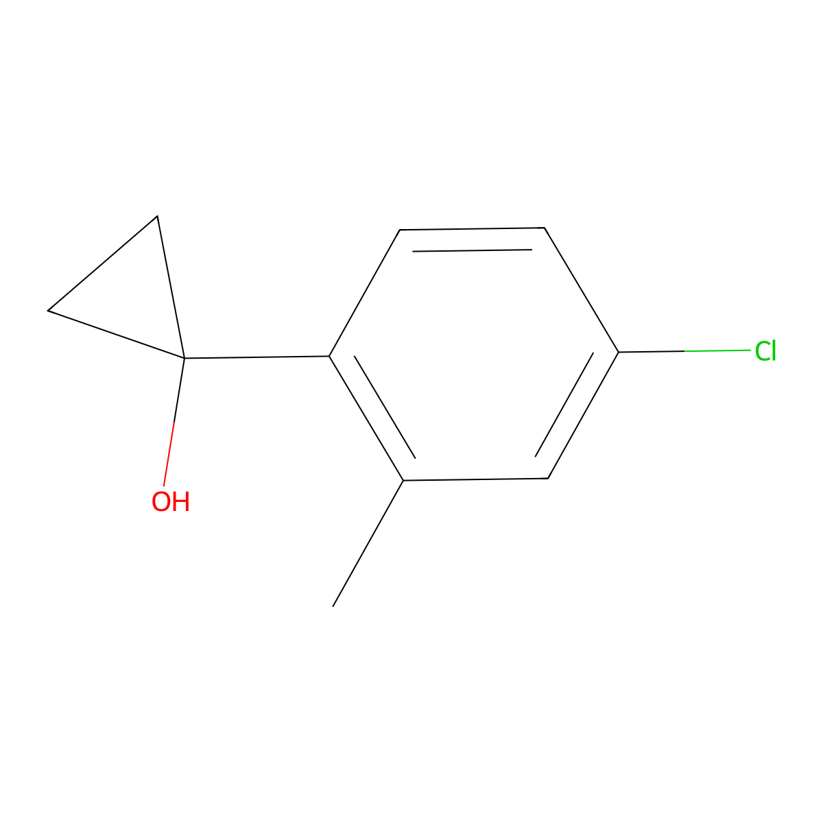 1-(4-Chloro-2-methylphenyl)cyclopropan-1-ol molecular structure, CAS 1700571-92-1