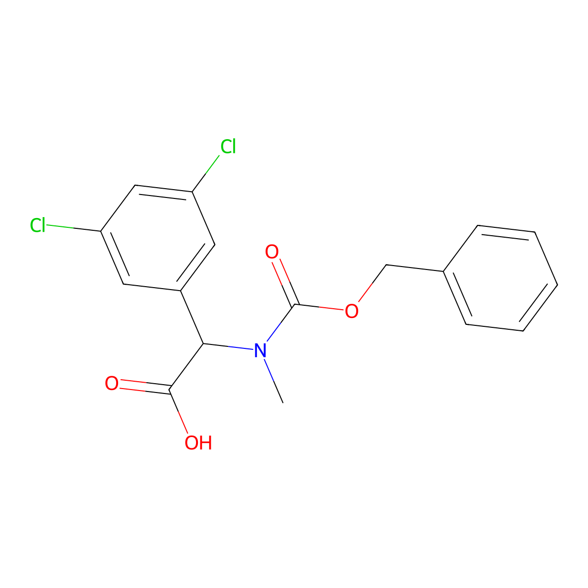 2-{[(Benzyloxy)carbonyl](methyl)amino}-2-(3,5-dichlorophenyl)acetic acid molecular structure, CAS 1700580-04-6