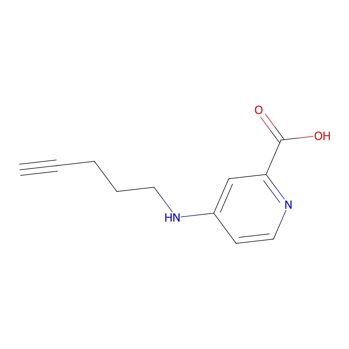 4-[(Pent-4-yn-1-yl)amino]pyridine-2-carboxylic acid molecular structure, CAS 1700595-16-9