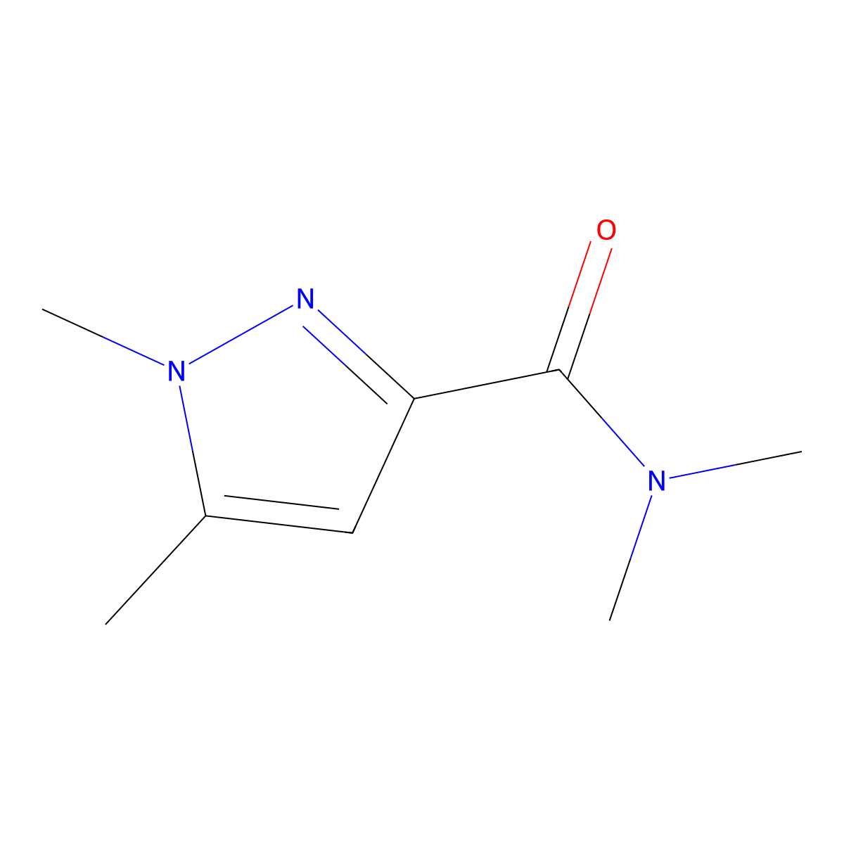 N,N,1,5-tetramethyl-1H-pyrazole-3-carboxamide molecular structure, CAS 1700597-18-7