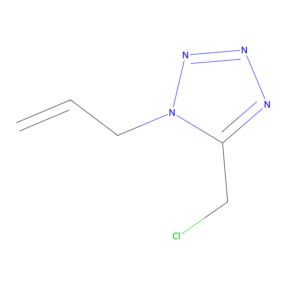 5-(chloromethyl)-1-(prop-2-en-1-yl)-1H-1,2,3,4-tetrazole molecular structure, CAS 1700600-92-5