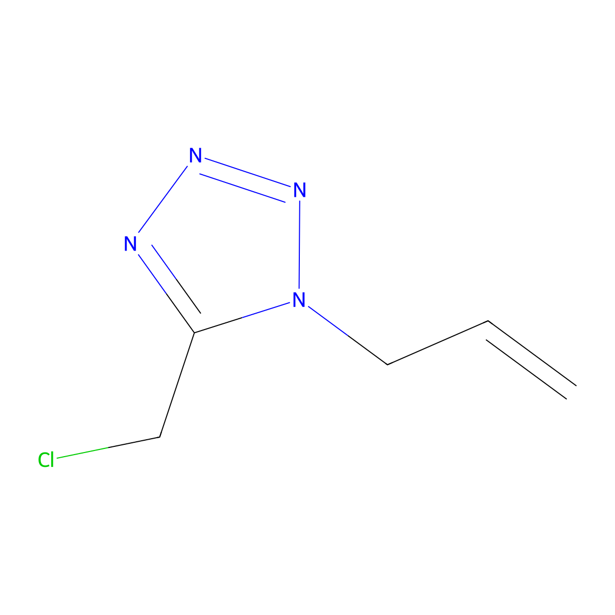 5-(chloromethyl)-1-(prop-2-en-1-yl)-1H-1,2,3,4-tetrazole molecular structure, CAS 1700600-92-5