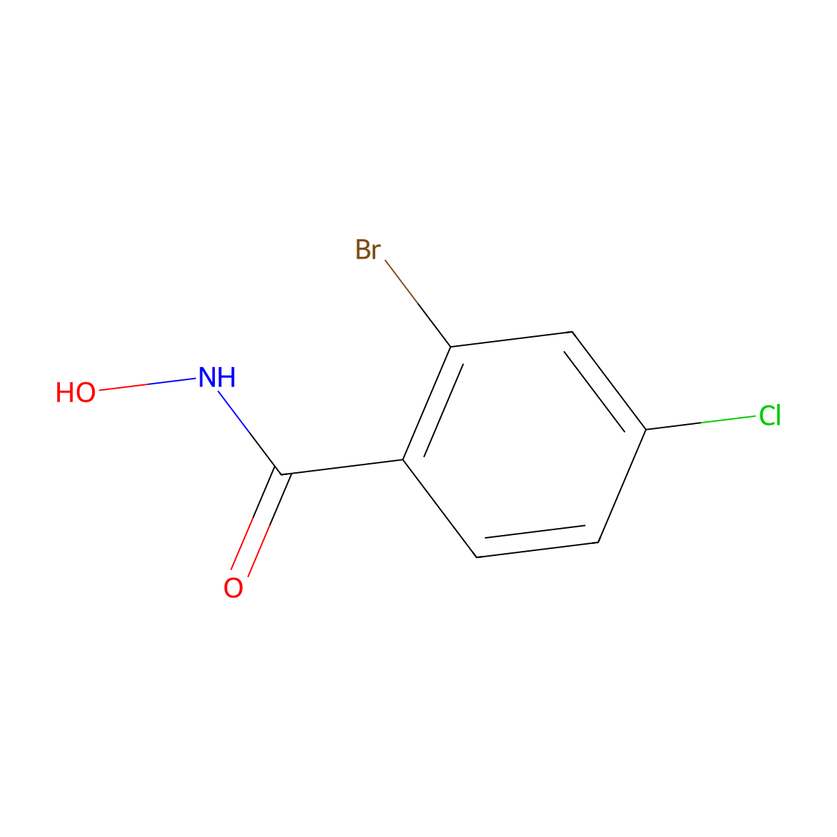 2-Bromo-4-chloro-N-hydroxybenzamide molecular structure, CAS 1700609-61-5