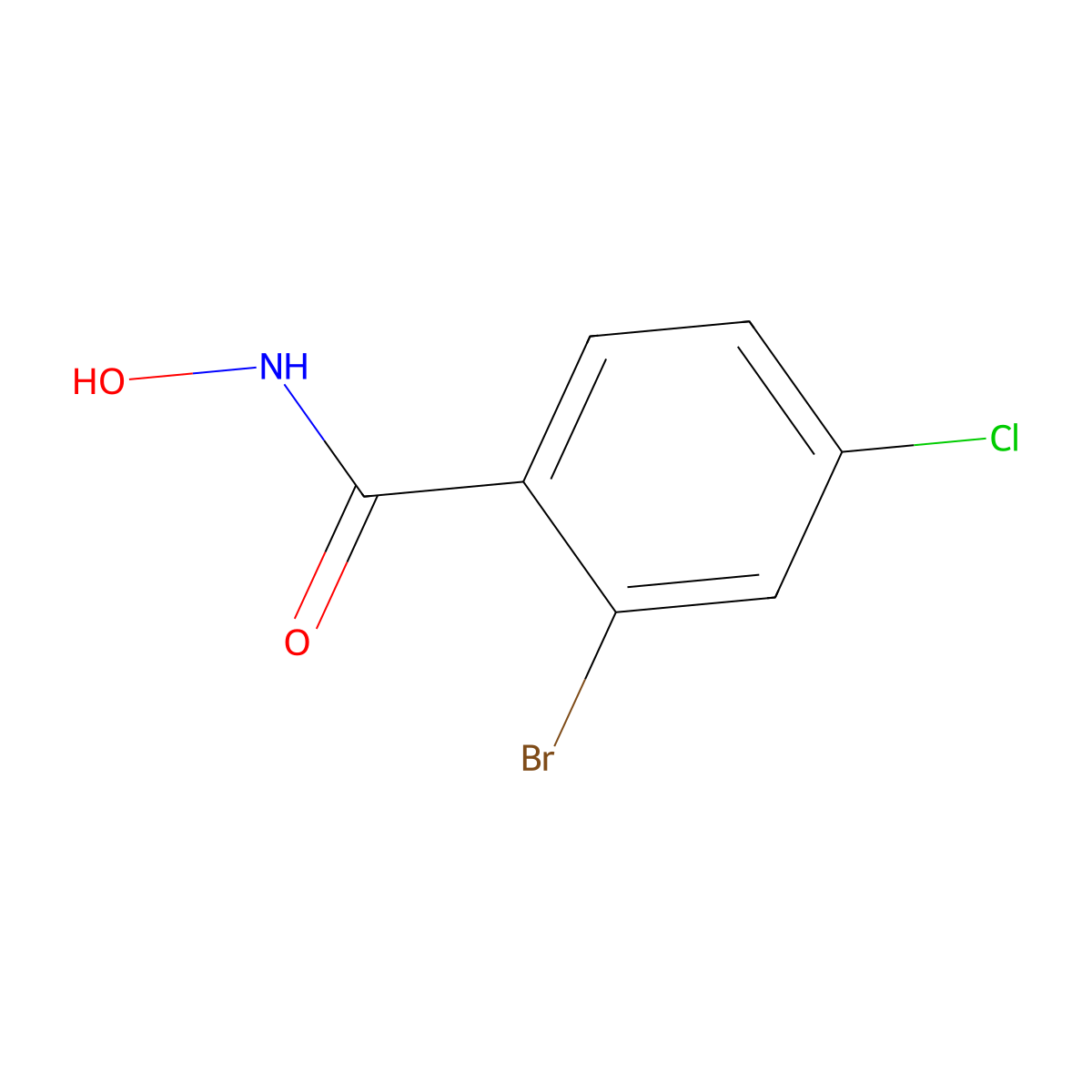 2-Bromo-4-chloro-N-hydroxybenzamide molecular structure, CAS 1700609-61-5
