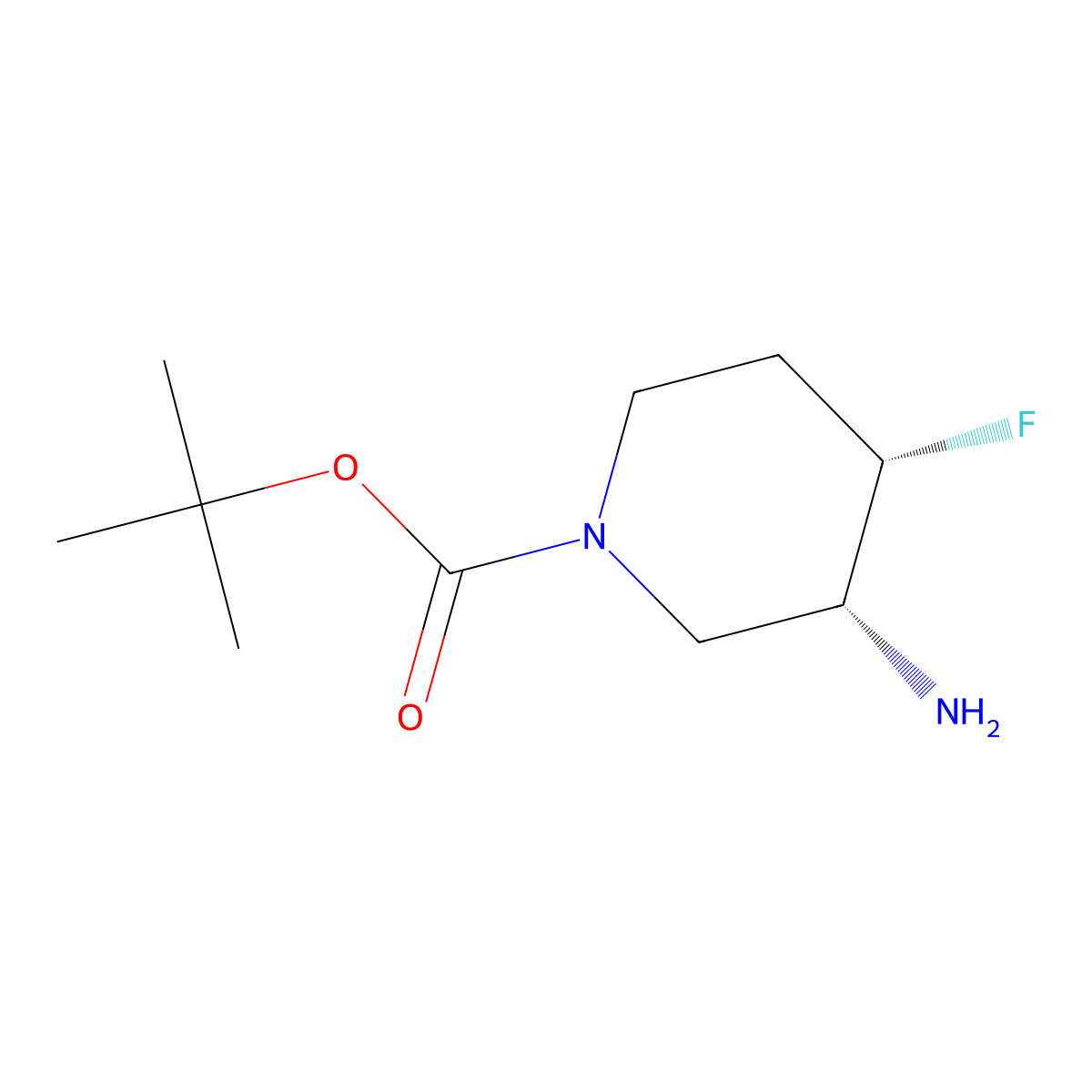 tert-butyl (3R,4S)-3-amino-4-fluoropiperidine-1-carboxylate molecular structure, CAS 1700611-18-2