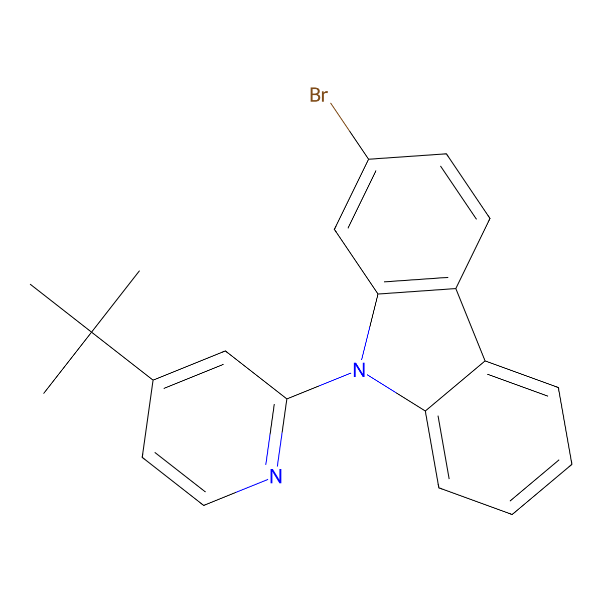 2-Bromo-9-(4-(tert-butyl)pyridin-2-yl)-9H-carbazole molecular structure, CAS 1700619-30-2