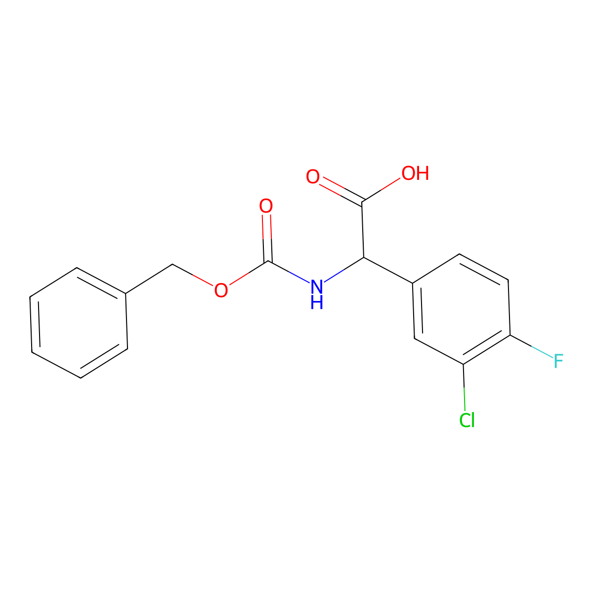 2-{[(Benzyloxy)carbonyl]amino}-2-(3-chloro-4-fluorophenyl)acetic acid molecular structure, CAS 1700622-39-4