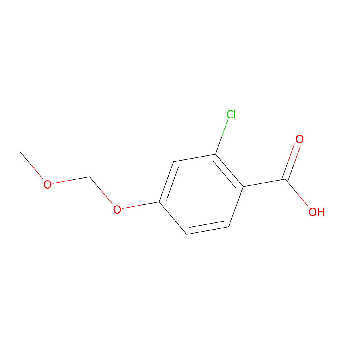 2-Chloro-4-(methoxymethoxy)-benzoic acid molecular structure, CAS 1700623-85-3