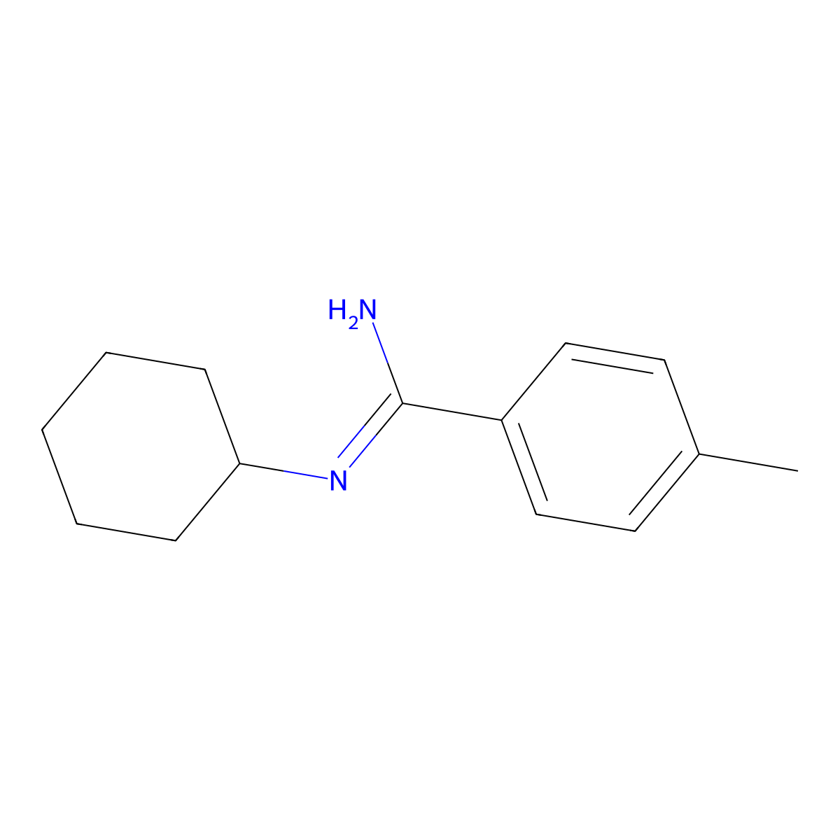 N-cyclohexyl-4-methylbenzene-1-carboximidamide molecular structure, CAS 1700624-73-2