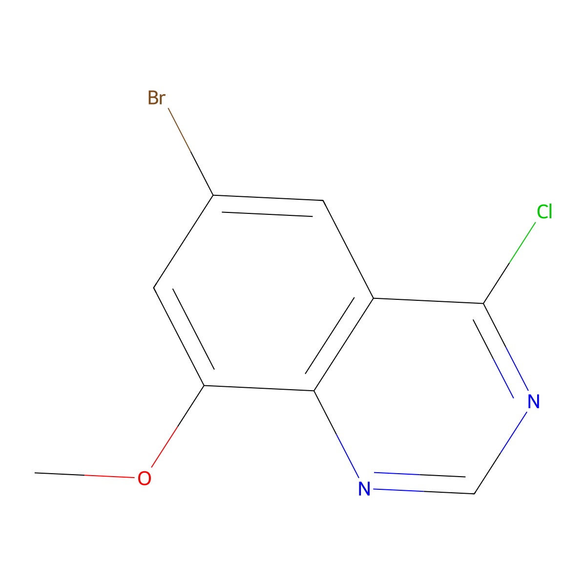 6-Bromo-4-chloro-8-methoxyquinazoline molecular structure, CAS 1700636-78-7