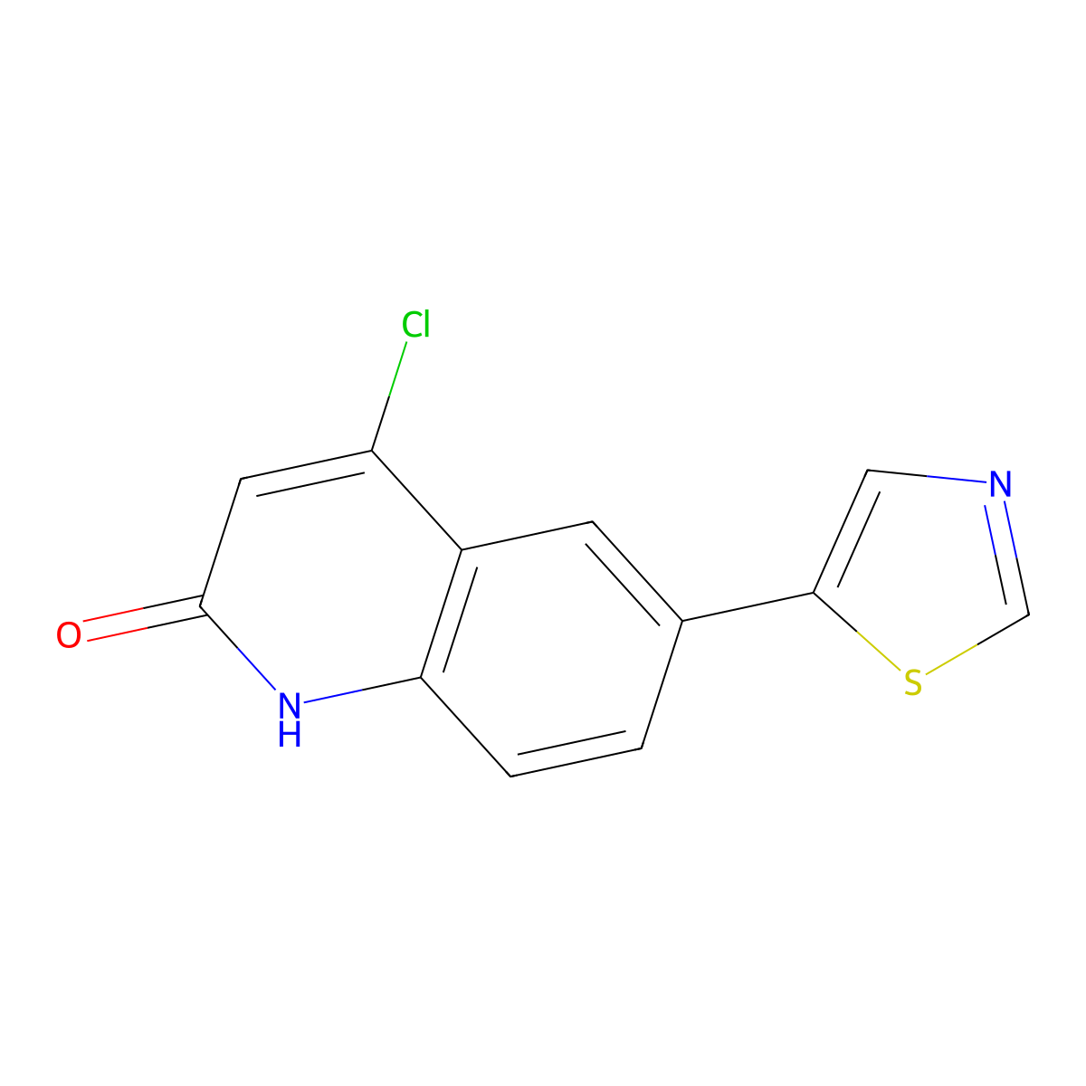4-Chloro-6-(5-thiazolyl)-2(1h)-quinolinone molecular structure, CAS 1700637-41-7