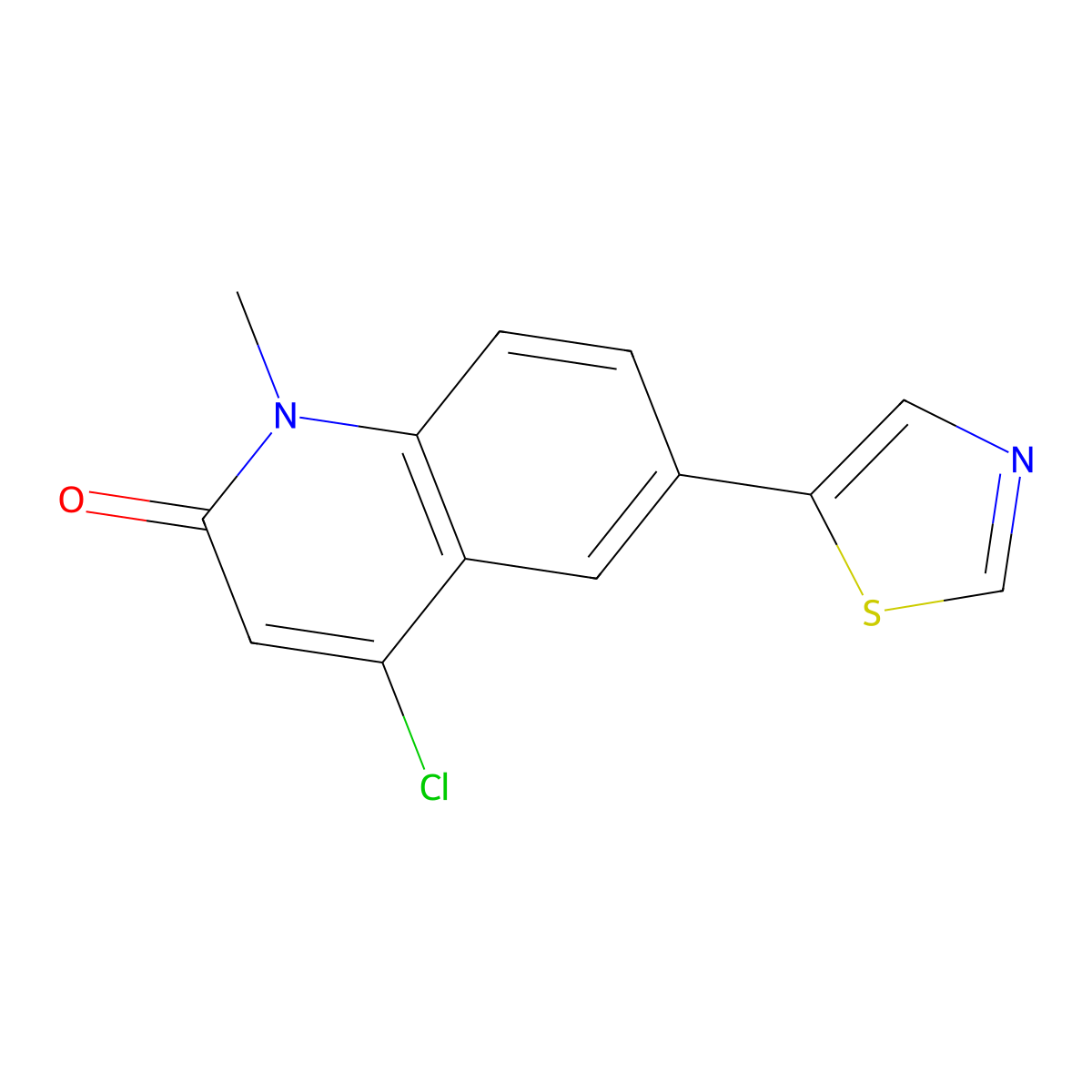 4-Chloro-1-methyl-6-(5-thiazolyl)-2(1h)-quinolinone molecular structure, CAS 1700637-43-9