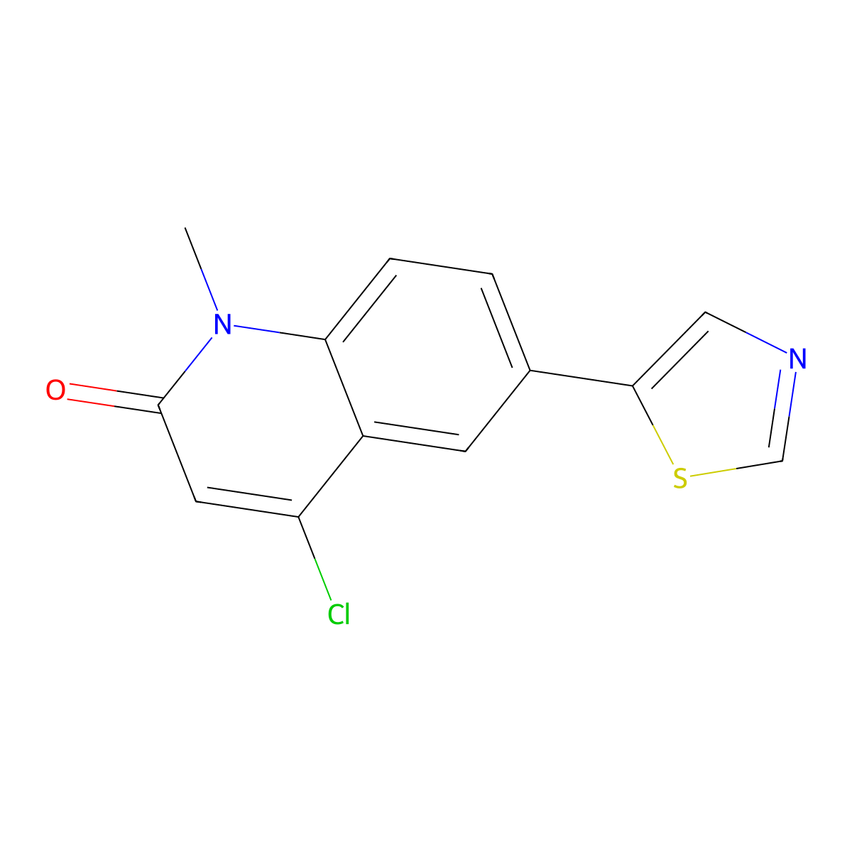 4-Chloro-1-methyl-6-(5-thiazolyl)-2(1h)-quinolinone molecular structure, CAS 1700637-43-9