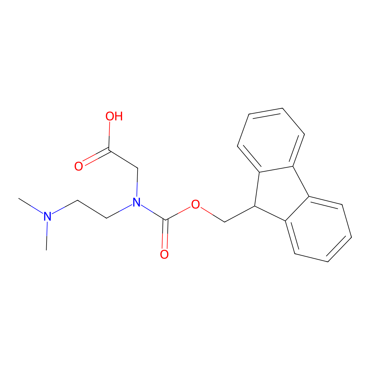 2-{[2-(dimethylamino)ethyl]({[(9H-fluoren-9-yl)methoxy]carbonyl})amino}acetic acid molecular structure, CAS 1700664-28-3