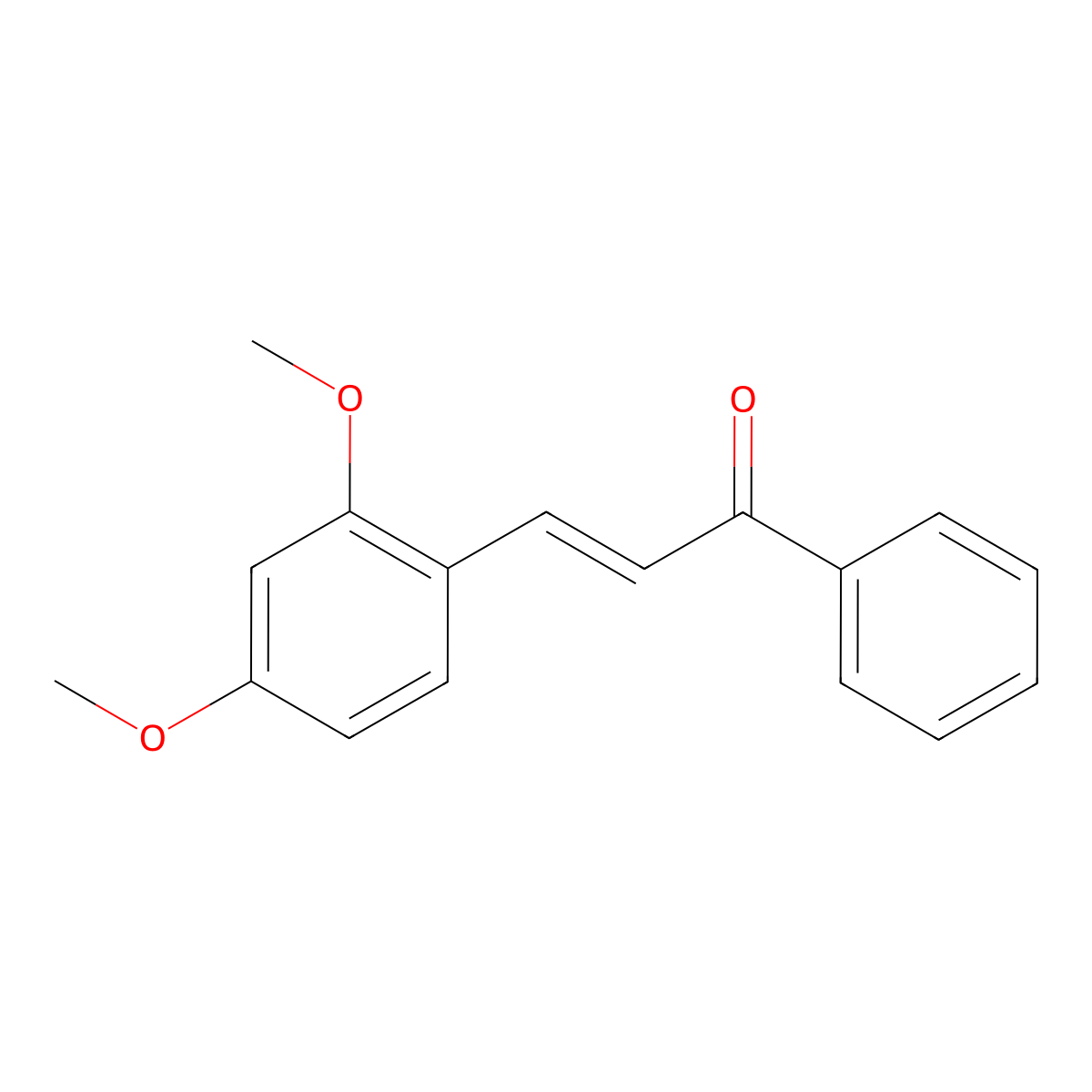 (2E)-3-(2,4-dimethoxyphenyl)-1-phenylprop-2-en-1-one molecular structure, CAS 170087-97-5