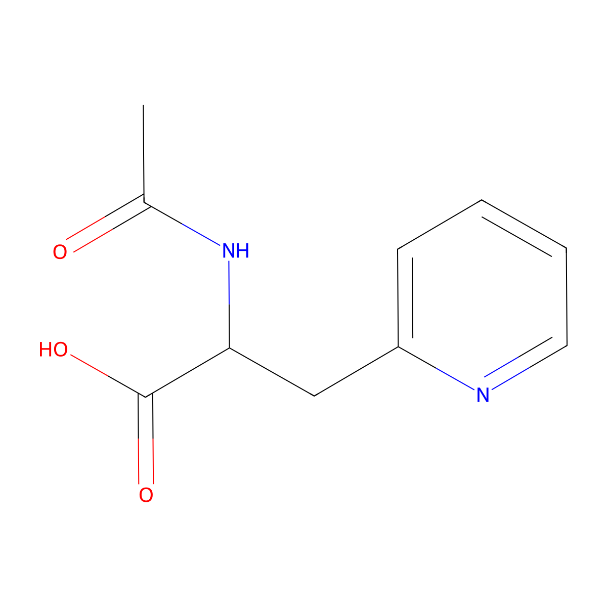 2-Acetamido-3-(pyridin-2-yl)propanoic acid molecular structure, CAS 170092-29-2