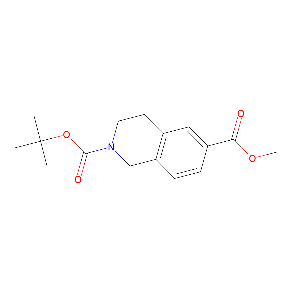 2-tert-butyl 6-methyl 3,4-dihydroisoquinoline-2,6(1H)-dicarboxylate molecular structure, CAS 170097-66-2