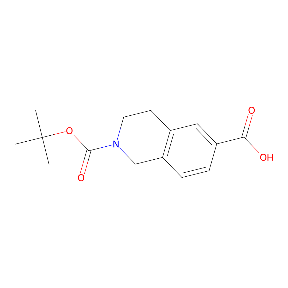 2-(tert-Butoxycarbonyl)-1,2,3,4-tetrahydroisoquinoline-6-carboxylic acid molecular structure, CAS 170097-67-3
