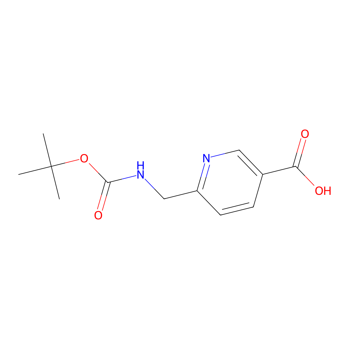6-(tert-Butoxycarbonylamino-methyl)-nicotinic acid molecular structure, CAS 170097-87-7
