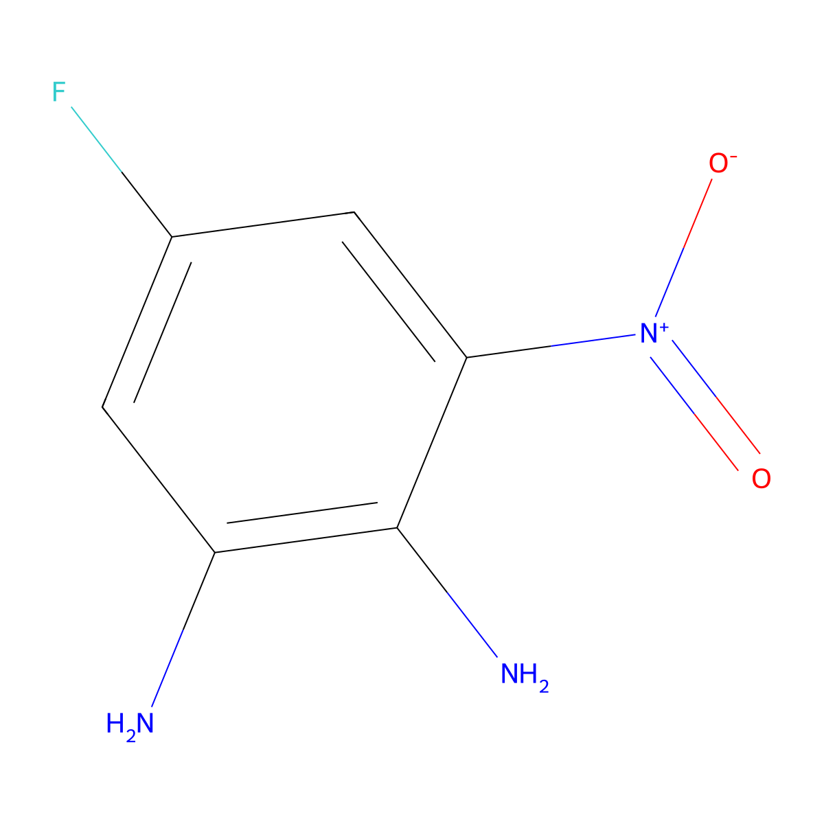 5-Fluoro-3-nitrobenzene-1,2-diamine molecular structure, CAS 170098-85-8