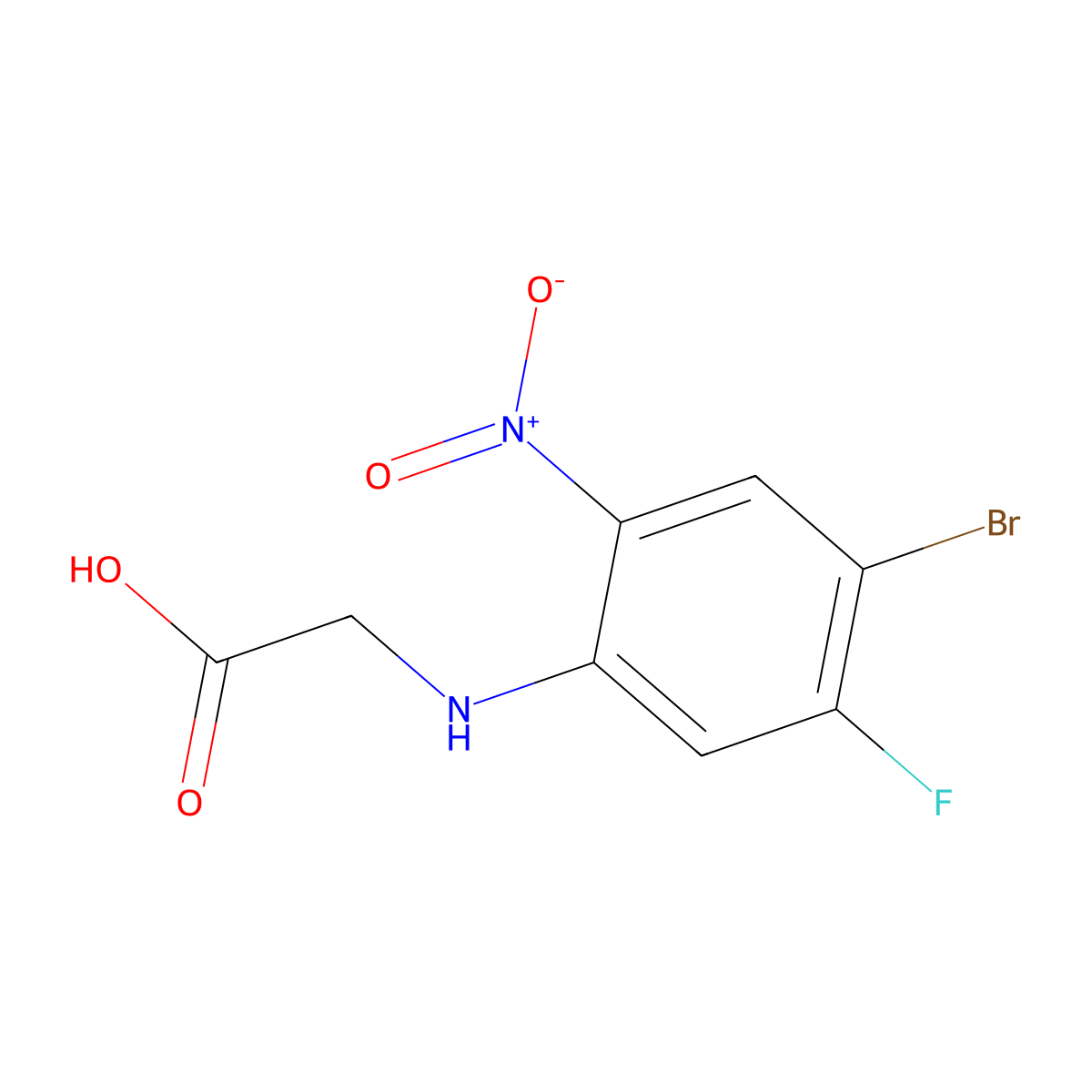 2-[(4-Bromo-5-fluoro-2-nitrophenyl)amino]acetic Acid molecular structure, CAS 170098-95-0