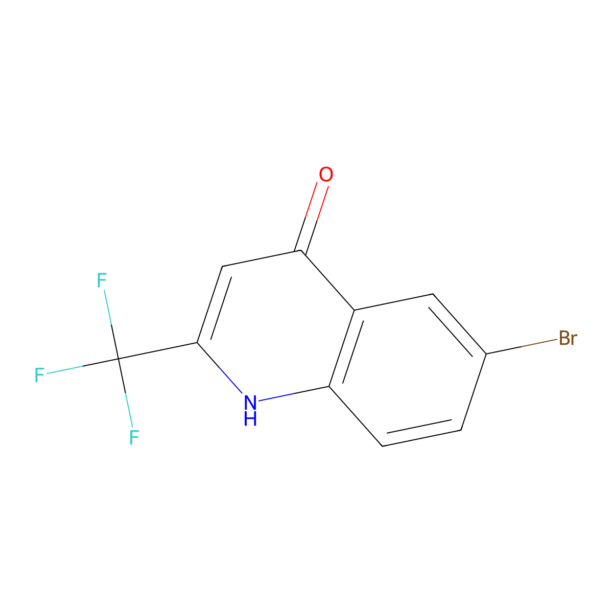 6-Bromo-2-(trifluoromethyl)-4-quinolinol molecular structure, CAS 1701-22-0