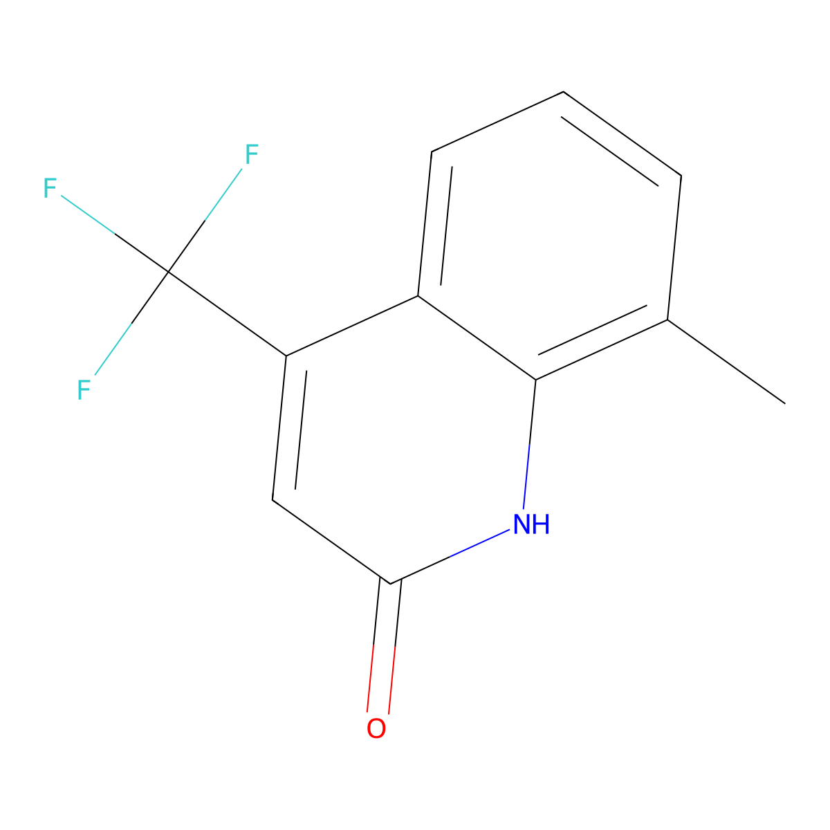 8-methyl-4-(trifluoromethyl)-1H-quinolin-2-one molecular structure, CAS 1701-23-1