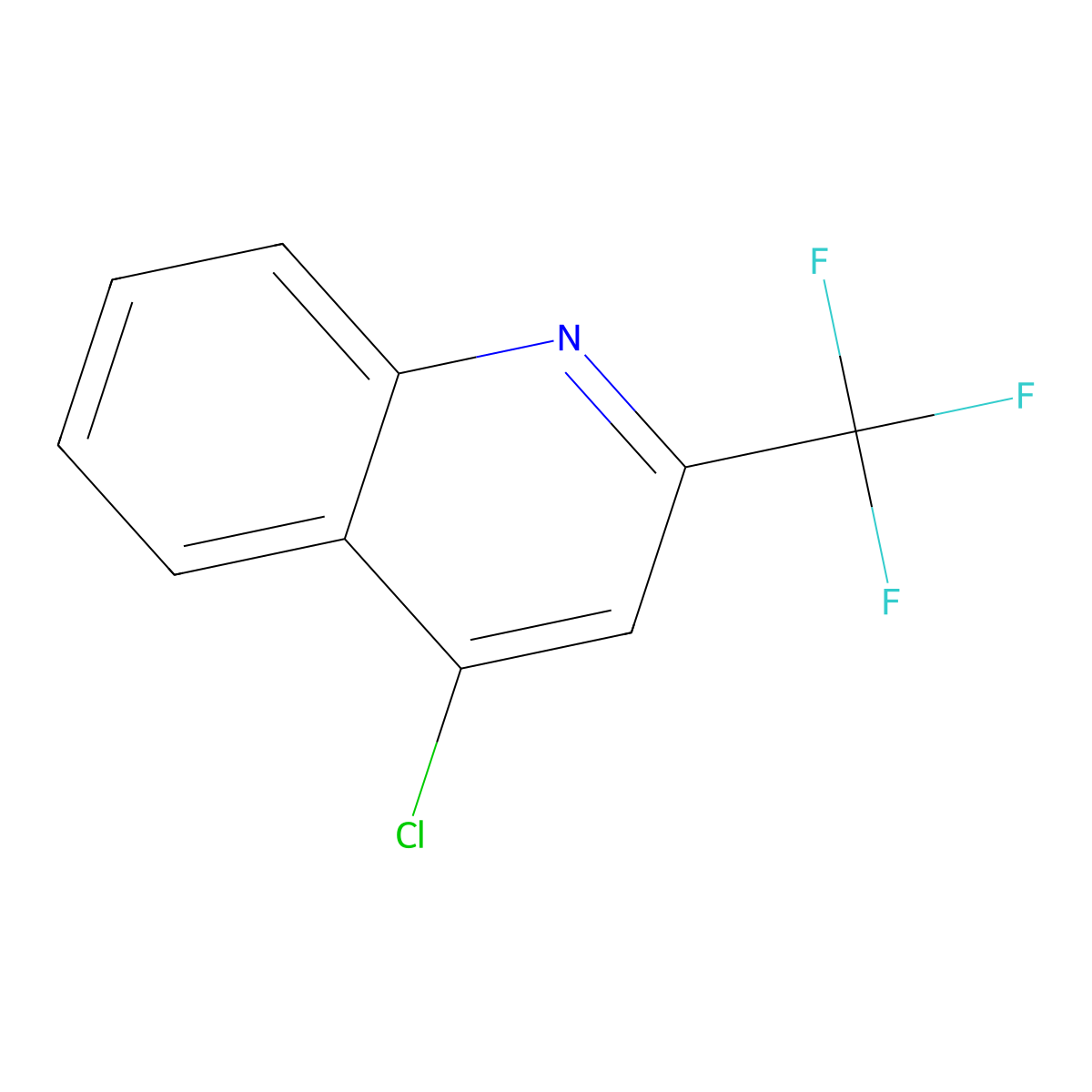 4-Chloro-2-(trifluoromethyl)quinoline molecular structure, CAS 1701-24-2