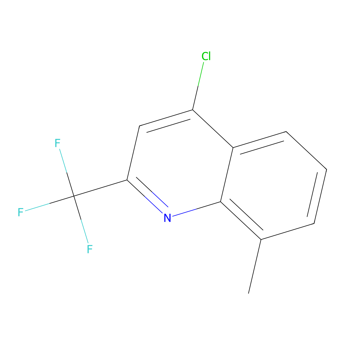 4-Chloro-8-methyl-2-(trifluoromethyl)quinoline molecular structure, CAS 1701-25-3