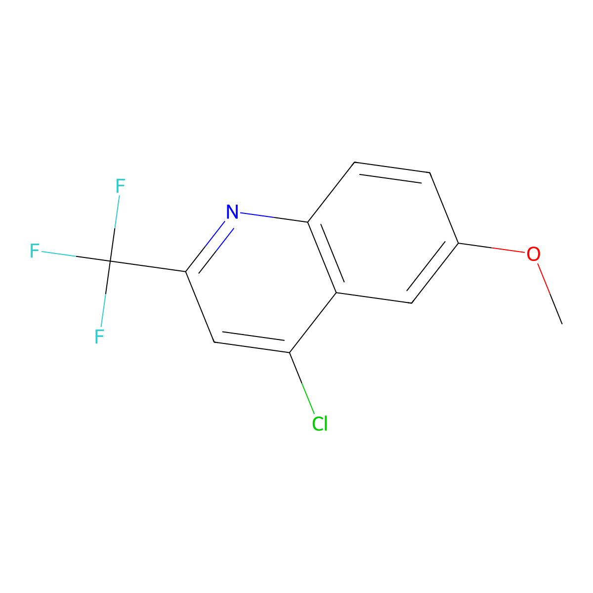 4-Chloro-6-methoxy-2-(trifluoromethyl)quinoline molecular structure, CAS 1701-27-5
