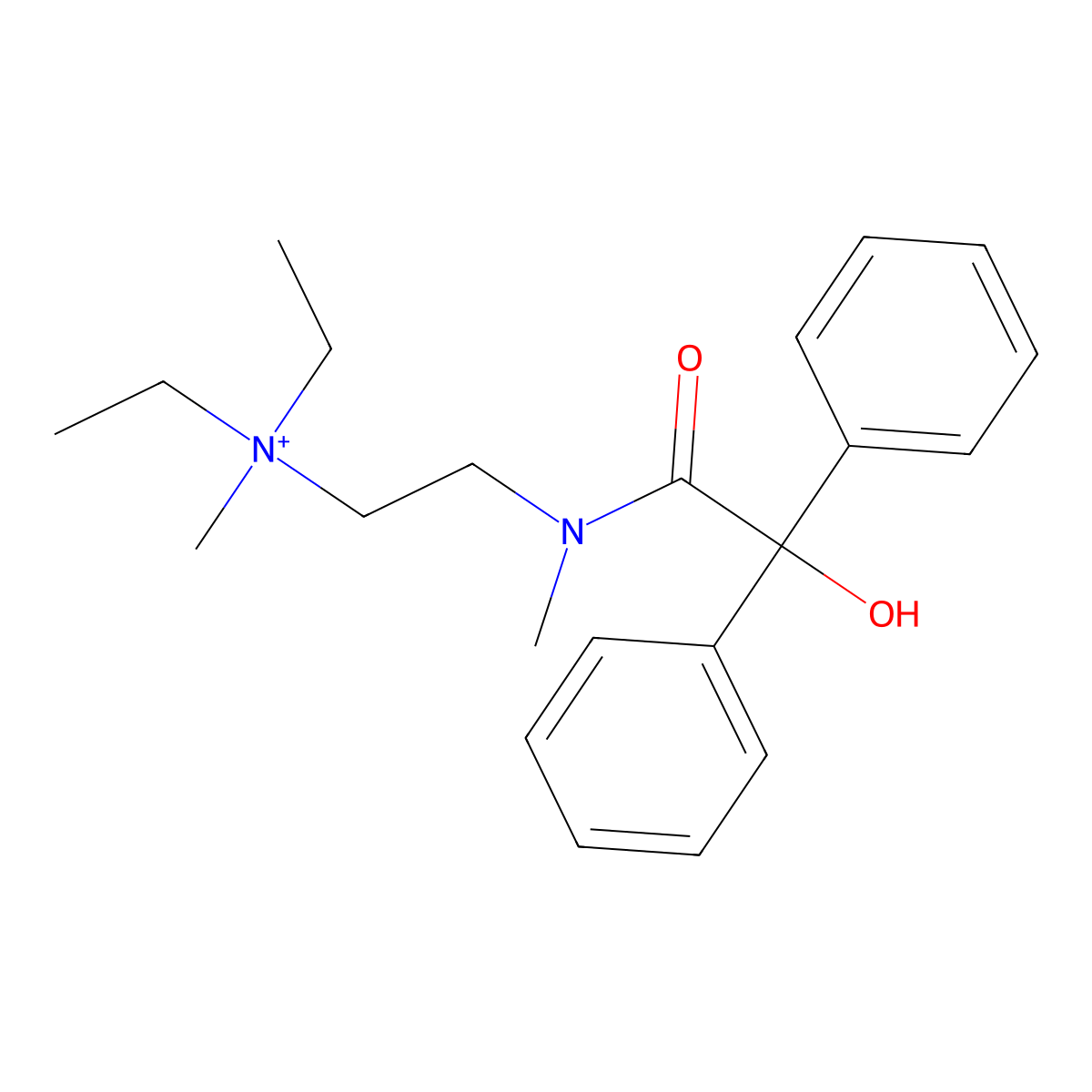 N,N-Diethyl-2-((2-hydroxy-2,2-diphenylacetyl)methylamino)-N-methylethanaminium molecular structure, CAS 17010-68-3