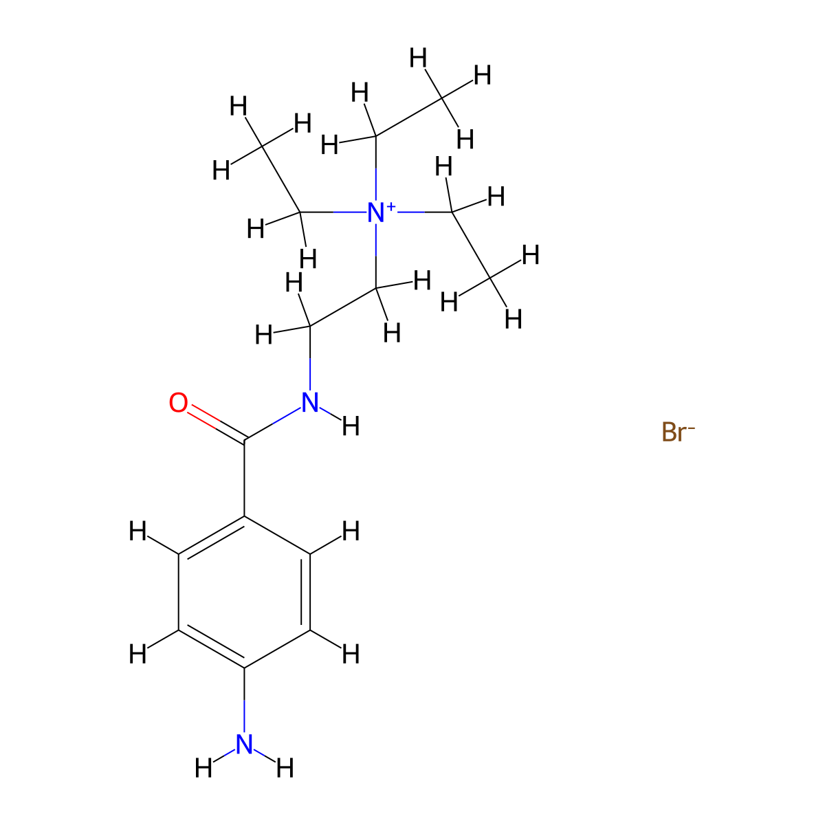 Procaine amide ethobromide molecular structure, CAS 17010-70-7