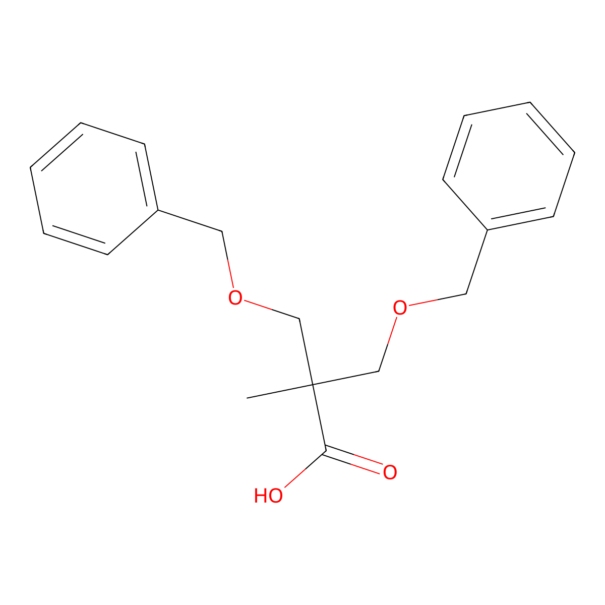 Propanoic acid, 2-methyl-3-(phenylmethoxy)-2-[(phenylmethoxy)methyl]- molecular structure, CAS 170104-95-7