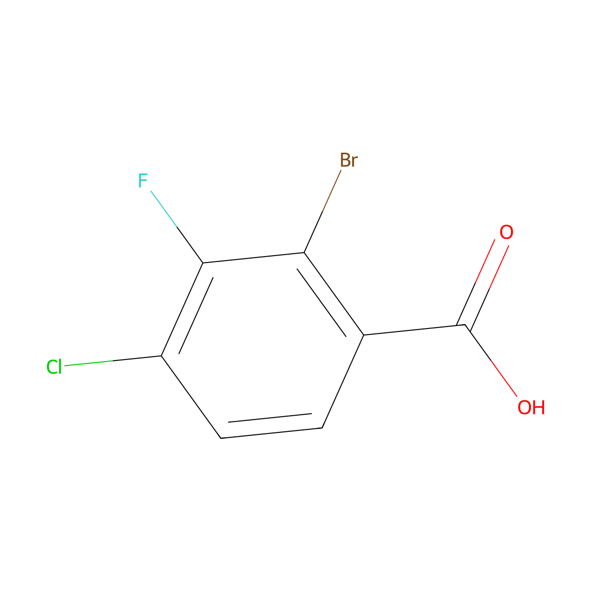 2-Bromo-4-chloro-3-fluorobenzoic acid molecular structure, CAS 170108-06-2