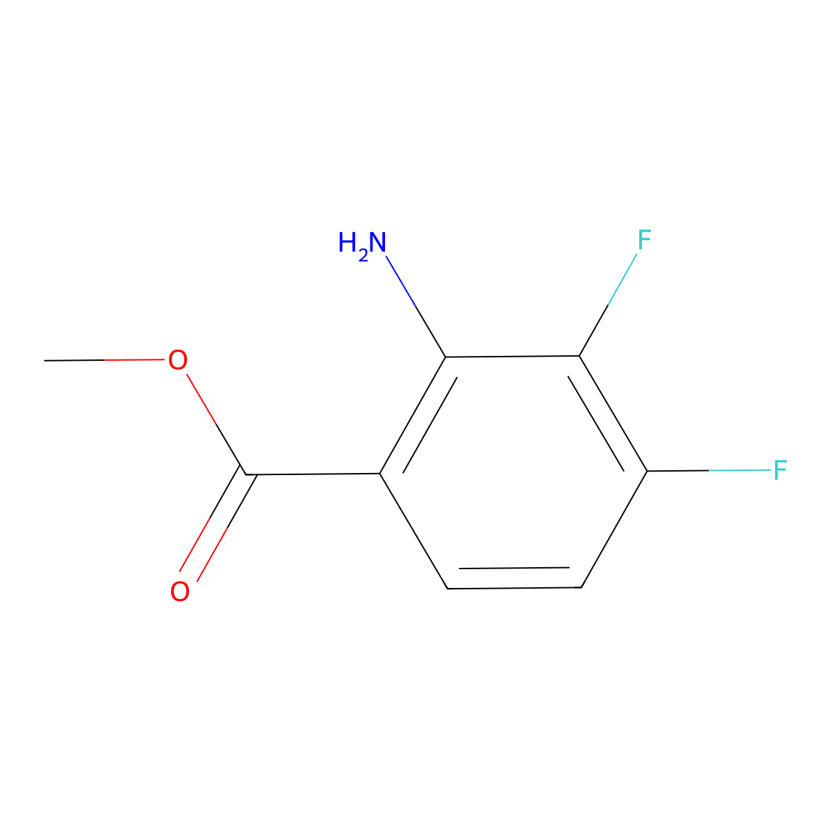 Methyl 2-Amino-3,4-difluorobenzoate molecular structure, CAS 170108-07-3